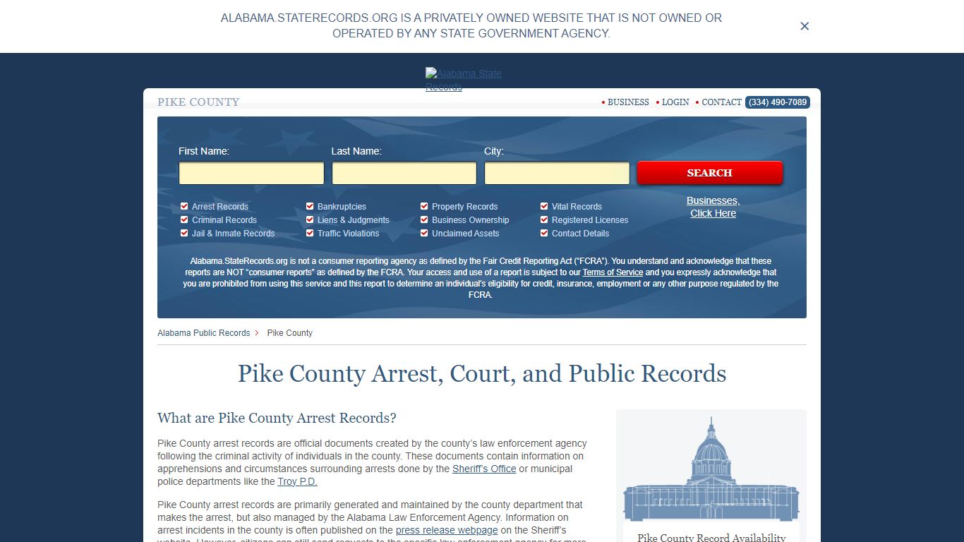 Pike County Arrest, Court, and Public Records